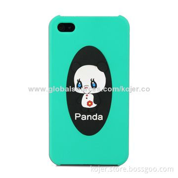 Plastic Case for iPhone 4 with Cute Panda Pattern on Case, Available in Various Colors